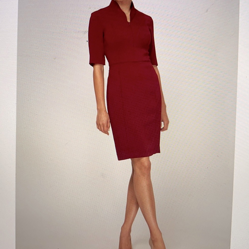 Nora Gardner Sleeved Evelyn Dress in Bordeaux.